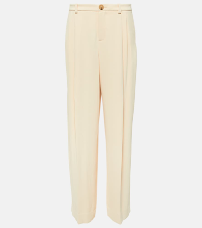 Shop Vince Low-rise Crêpe Wide Pants In White
