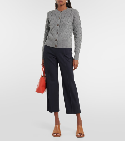 Polo Ralph Lauren Wool And Cashmere Cardigan In Grey