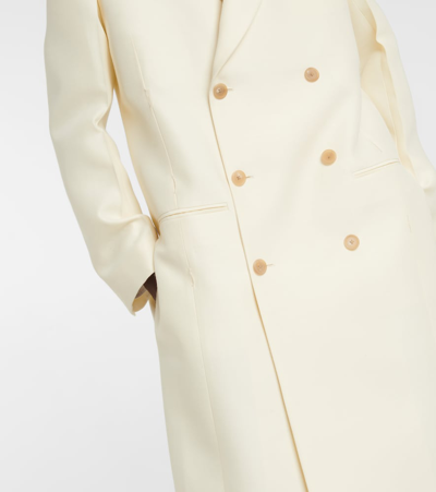 Shop The Row Catena Wool And Silk Double-breasted Coat In White