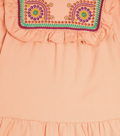 Shop Stella Mccartney Embroidered Cotton Dress In Pink