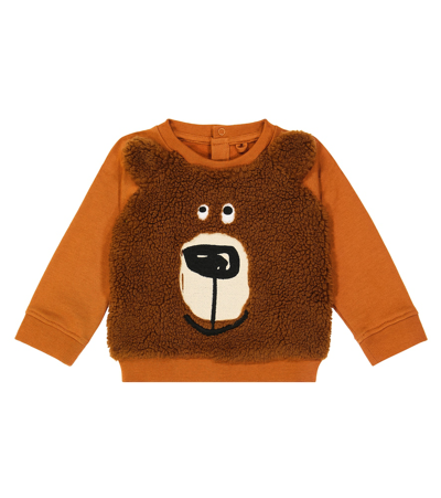 Shop Stella Mccartney Baby Teddy Cotton Jersey Sweatshirt In Brown