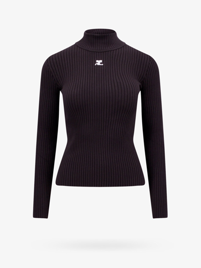 Shop Courrèges Sweater In Brown
