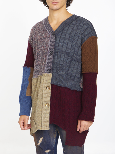Dolce & Gabbana Patchwork Distressed Cardigan In Printed