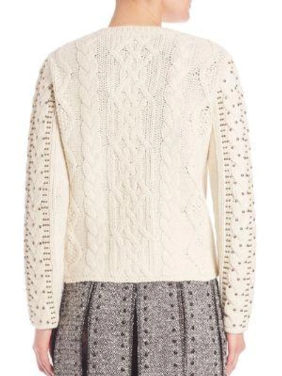 Shop Valentino Studded Wool & Alpaca Sweater In Ivory