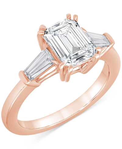 Shop Badgley Mischka Certified Lab Grown Diamond Engagement Ring (2-1/2 Ct. T.w.) In 14k Gold In Rose Gold