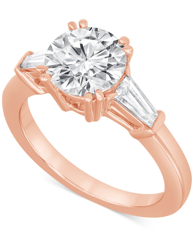 Shop Badgley Mischka Certified Lab Grown Diamond Engagement Ring (2-1/2 Ct. T.w.) In 14k Gold In Rose Gold