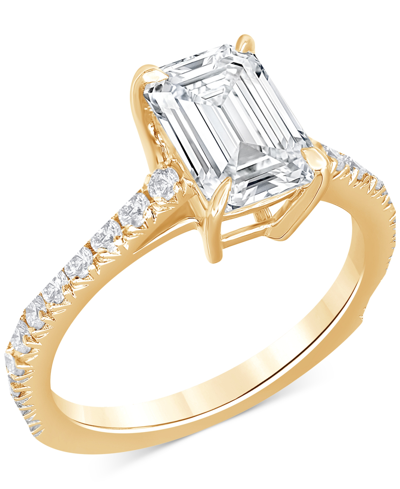 Shop Badgley Mischka Certified Lab Grown Diamond Engagement Ring (2-1/2 Ct. T.w.) In 14k Gold In Yellow Gold