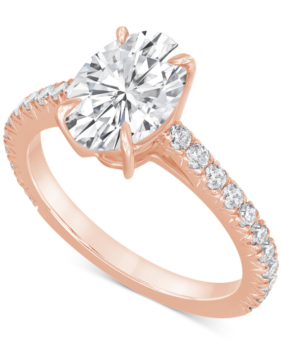 Shop Badgley Mischka Certified Lab Grown Diamond Engagement Ring (2-1/2 Ct. T.w.) In 14k Gold In Rose Gold