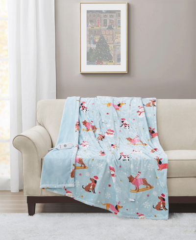 Shop Premier Comfort Closeout!  Novelty Printed Electric Plush Throw, 50" X 60", Created For Macy's In Snow Much Fun