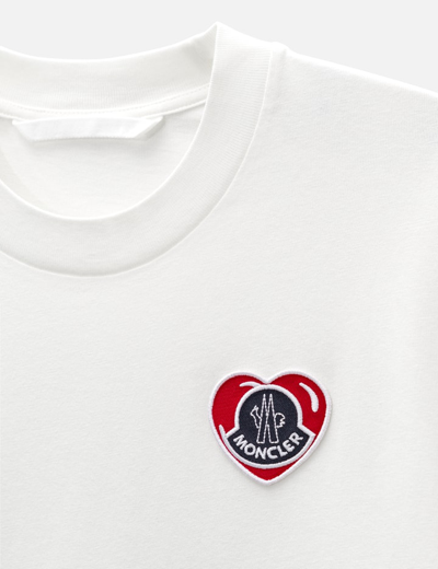 Shop Moncler Heart T-shirt In White