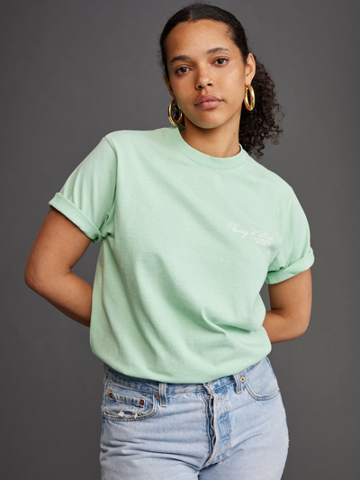 Shop Sporty And Rich Villa T-shirt Woman Jade In Cotton