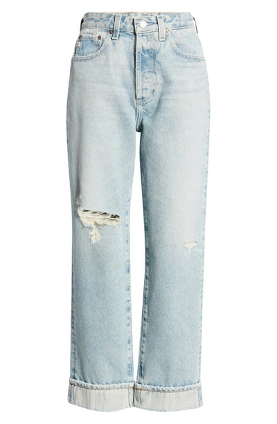 Ag Alexxis High Waist Ankle Straight Leg Jeans In 21 Years Road Trip Destructed
