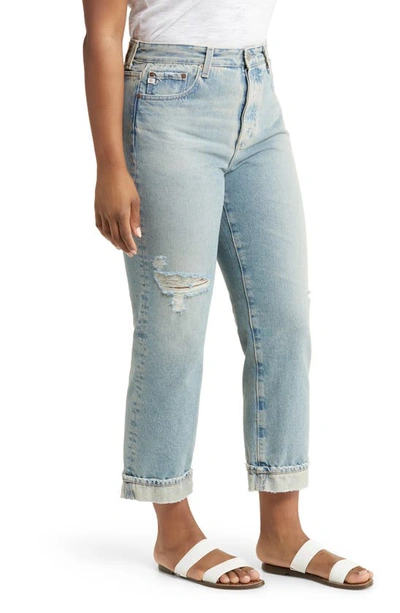 Ag Alexxis High Waist Ankle Straight Leg Jeans In 21 Years Road Trip Destructed