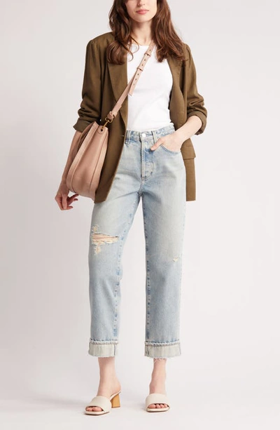 Ag Alexxis High Waist Ankle Straight Leg Jeans In 21 Years Road Trip Destructed
