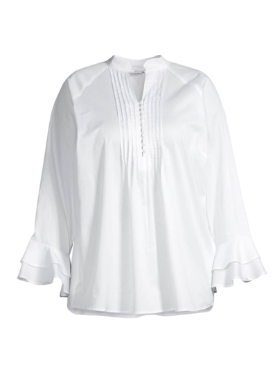Shop Harshman Women's Plus Size Nagisa Cotton Pullover Blouse In White