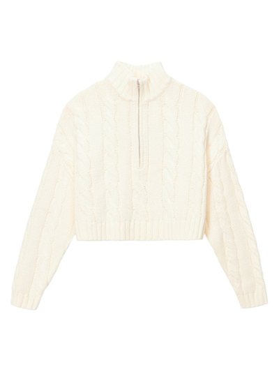 Shop Staud Women's Hampton Rib-knit Cropped Sweater In Ivory