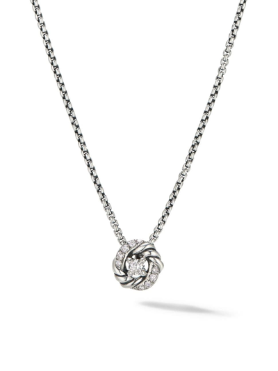 Shop David Yurman Women's Petite Infinity Pendant Necklace With Diamonds In Silver Pave