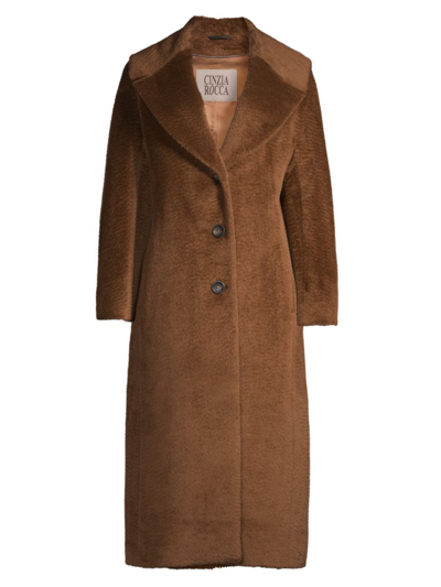 Shop Cinzia Rocca Women's Pressed Alpaca Long Coat In Brown