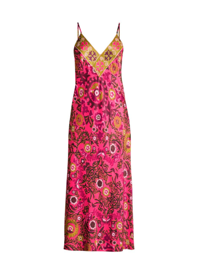 Shop Natori Women's Palazzo Floral Maxi Dress In Fiesta Pink