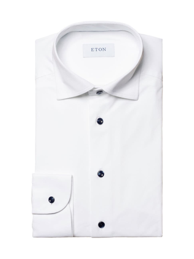 Shop Eton Men's Slim-fit Four-way Stretch Shirt In White