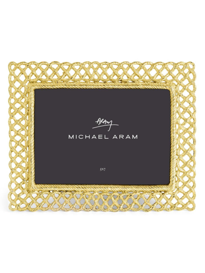 Shop Michael Aram Love Knot Rectangular Picture Frame In Gold
