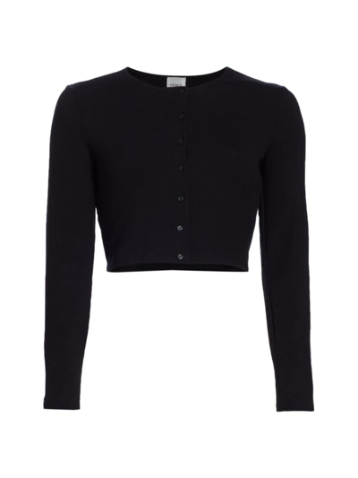 Shop Leset Women's Lauren Crop Ii Knit Cardigan In Black