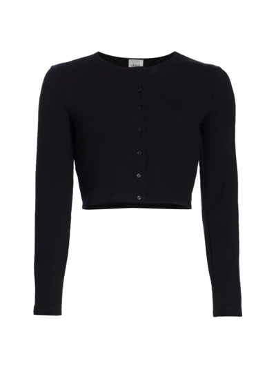 Leset Lauren Cropped Cardigan Ii In Black