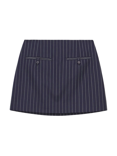 Shop Staud Women's Annette Pinstripe Miniskirt In Navy Pinstripe