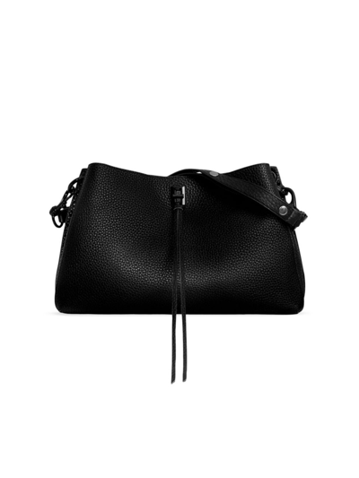 Shop Rebecca Minkoff Women's Darren Medium Leather Shoulder Bag In Black