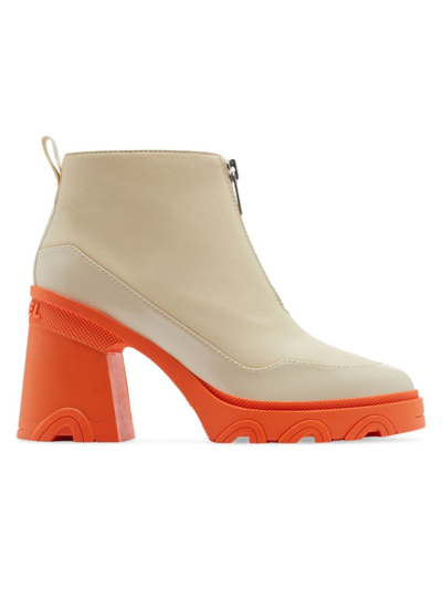 Shop Sorel Women's Brexa Block-heel Zip Booties In Orange