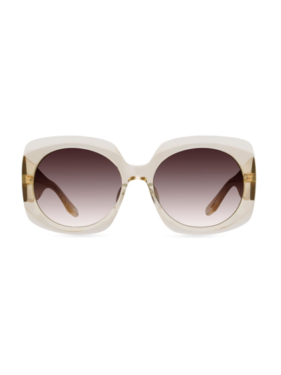 Shop Barton Perreira Women's  X Sarah Hoover Delia 57mm Hexagonal Sunglasses In Champagne