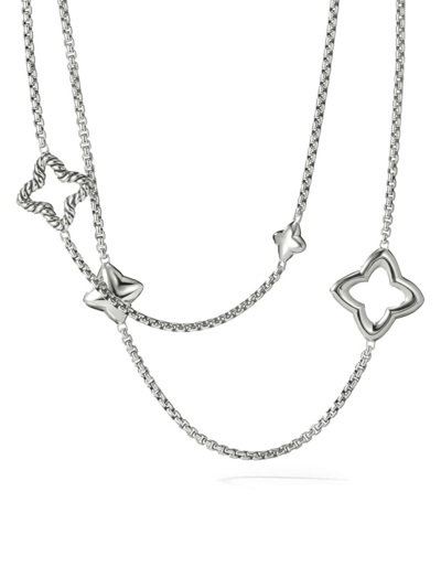 Shop David Yurman Women's Quatrefoil Chain Necklace In Silver