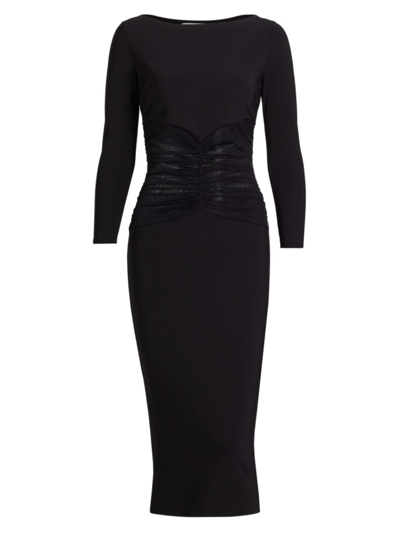 Shop Chiara Boni La Petite Robe Women's Celand Illusion Midi-dress In Black