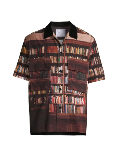 Shop Sacai Men's Interstellar Short-sleeve Shirt In Neutral