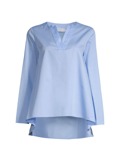 Shop Harshman Women's Ida Cotton Tunic Top In Blue