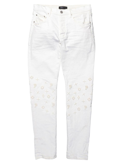 Shop Purple Brand Men's Tuffetage Monogram Skinny-fit Jeans In White