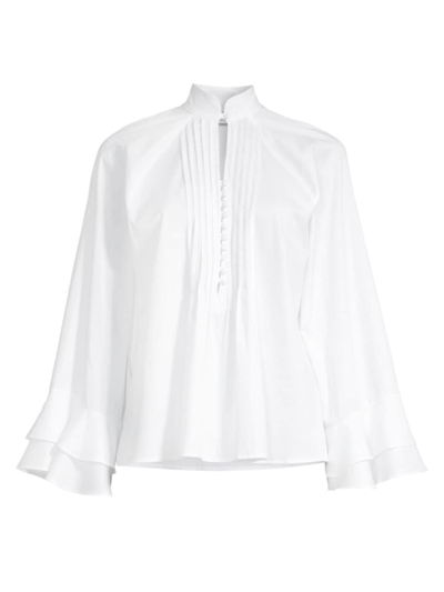Shop Harshman Women's Nagisa Cotton Popover Blouse In White