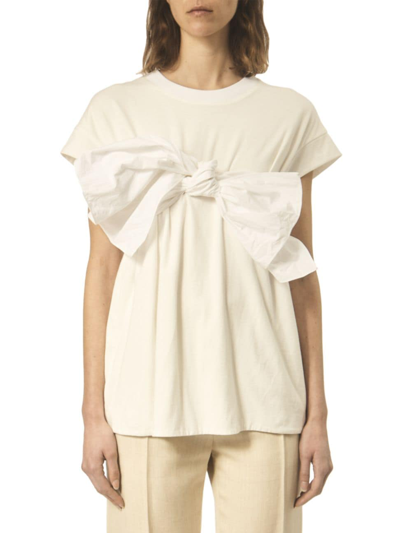 Shop Interior Women's The Binder Bow Top In Ivory White