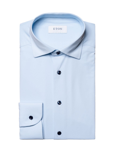 Shop Eton Men's Slim-fit Four-way Stretch Shirt In Blue