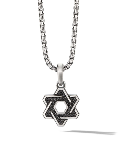 Shop David Yurman Men's Deco Star Of David Pendant With Pavé Black Diamonds