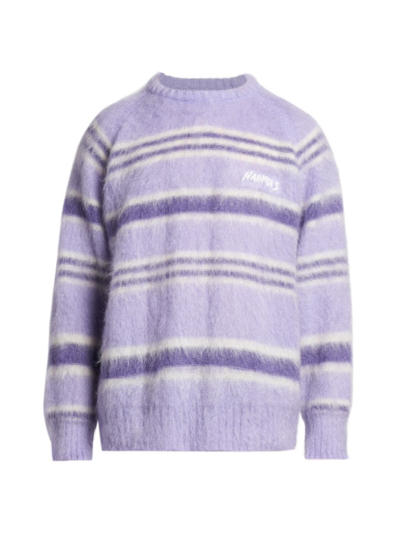 Shop Nahmias Men's Striped Crewneck Sweater In Fog