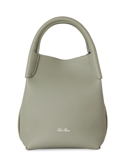 Shop Loro Piana Women's Bale Leather Convertible Shoulder Bag In Yerba Mate