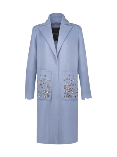 Shop Dawn Levy Women's Colette Crystal-embellished Wool Coat In Blue Hills