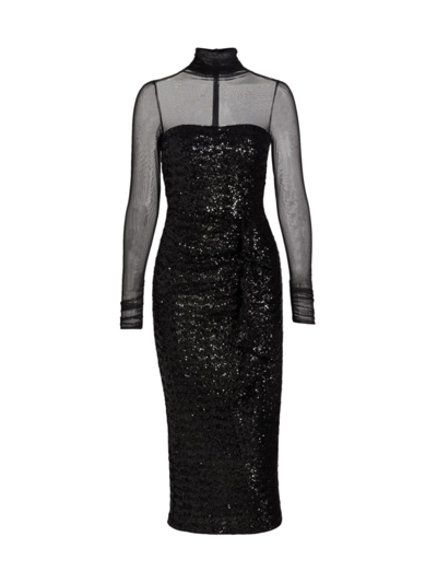 Shop Chiara Boni La Petite Robe Women's Morika Illusion Midi-dress In Black