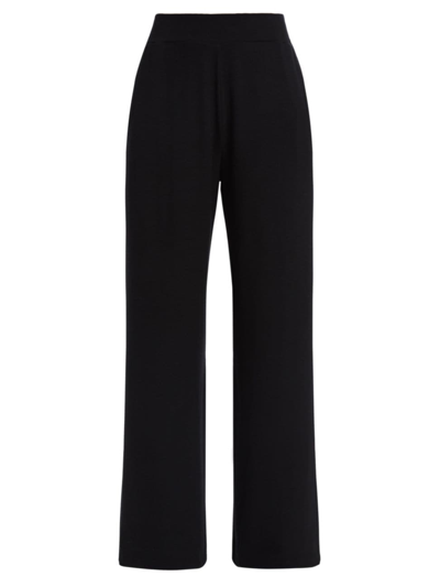 Shop Leset Women's Lauren Knit Wide-leg Pants In Black