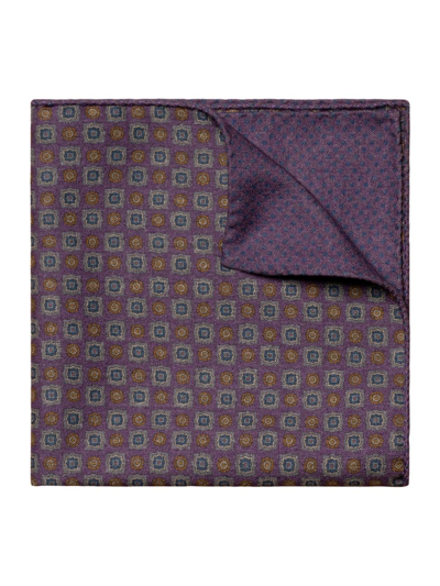 Shop Eton Men's Two-side Wool Flannel Pocket Square In Purple