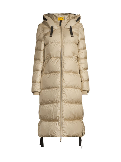 Shop Parajumpers Women's Panda Quilted Long Coat In Tapioca