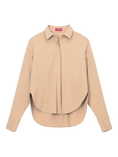 Shop Staud Women's Colton Button-down Shirt In Camel