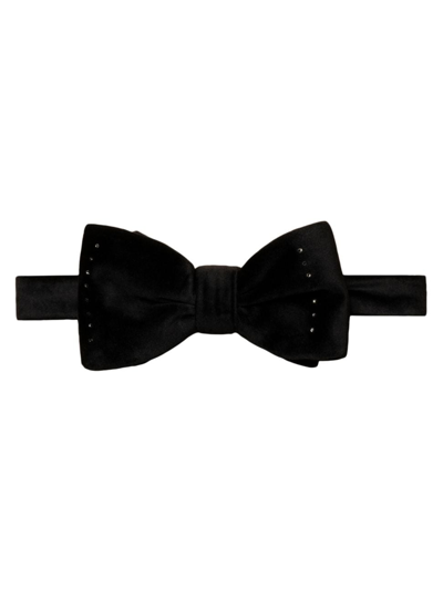 Shop Eton Men's Evening Velvet Bow Tie With Swarovski Crystals In Black