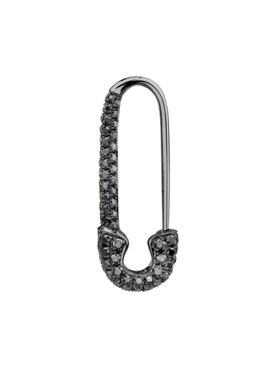 Shop Anita Ko Women's 18k Black Gold & 0.46 Tcw Diamond Safety Pin Earring